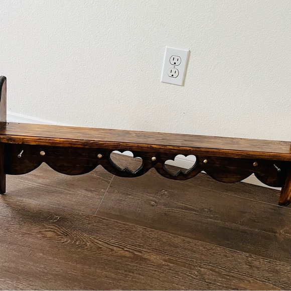 Rustic Brown Wooden Wall Shelf - Picture 11 of 13